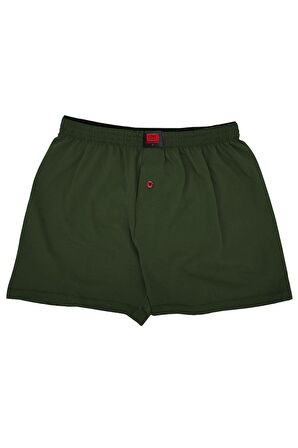 Erkek Rahat ve Konforlu Havlu Bel Pamuklu Düğmeli Boxer 3'lü Paket