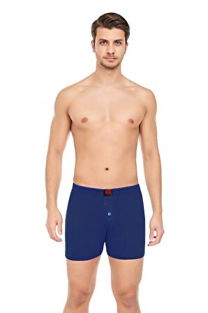 Erkek Rahat ve Konforlu Havlu Bel Pamuklu Düğmeli Boxer 3'lü Paket