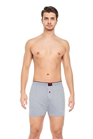 Erkek Rahat ve Konforlu Havlu Bel Pamuklu Düğmeli Boxer 6'lı Paket