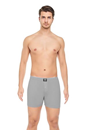 Erkek Rahat ve Konforlu Havlu Bel Pamuklu Düğmeli Boxer 6'lı Paket