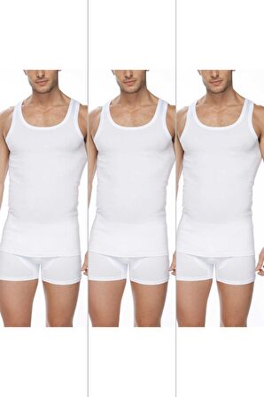 Erkek Premium Pamuklu Klasik Ribana Atlet 3'lü Paket