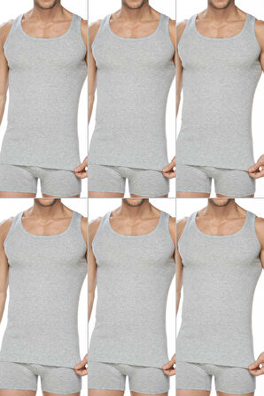 Erkek Premium Pamuklu Klasik Ribana Atlet 6'lı Paket