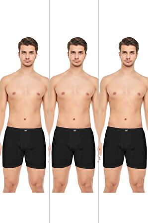 Erkek Penye Kumaş Uzun Paçalı Likralı Külot 3'lÜ Paket