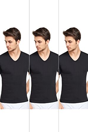 Erkek V Yaka Yarım Kol Fanila 3'lü Paket