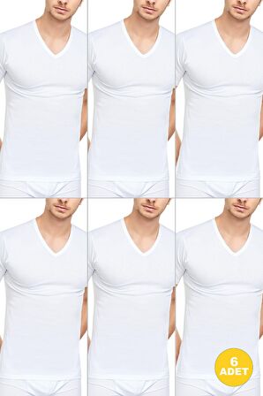 Erkek V Yaka Yarım Kol Fanila 6'lı Paket