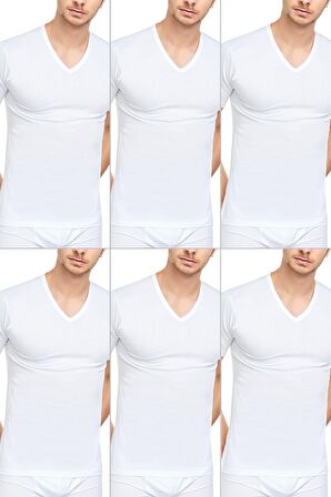 Erkek V Yaka Yarım Kol Fanila 6'lı Paket