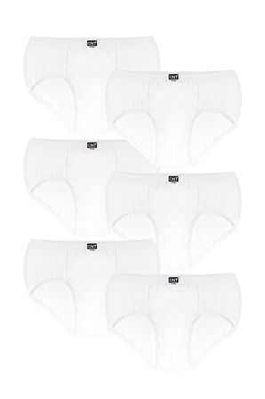 Erkek Çocuk Pamuklu Esnek Beyaz Külot 6'lı Paket