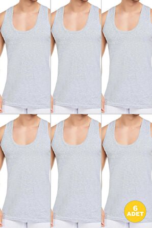 Erkek Beyaz %100 Pamuk Penye Atlet Ekonomik 6'lı Paket