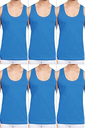 Erkek Beyaz %100 Pamuk Penye Atlet Ekonomik 6'lı Paket