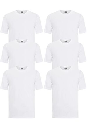 Erkek Sıfır Yaka Yarım Kol Fanila 6'lı Paket