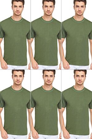 Erkek Slim Fit Sıfır Yaka Fanila T-Shirt 6'lı Paket