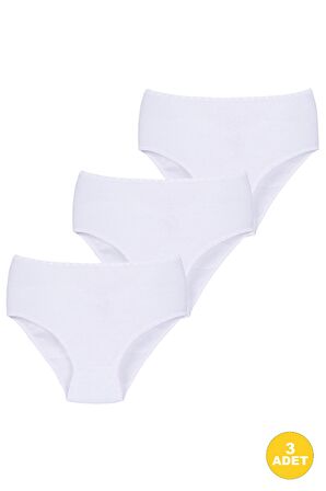 Kadın Ribana Yüksek Bel Büyük Beden Külot 3'lü Paket