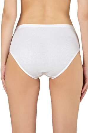 Kadın Ribana Yüksek Bel Büyük Beden Külot 3'lü Paket