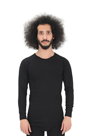 Erkek Siyah Uzun Kollu Termal Alt Üst İçlik Takım