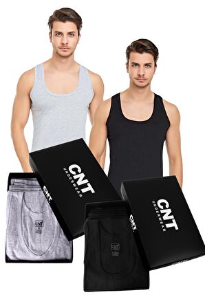 12 Adet CNT %100 Pamuk Beyaz Erkek Penye Atlet (Kutulu) 