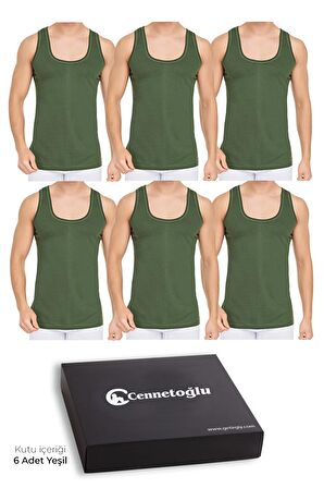 CENNETOĞLU 6 Adet %100 Pamuk Erkek Penye Atlet EKONOMİK PAKET ÖZEL KUTUSUNDA 