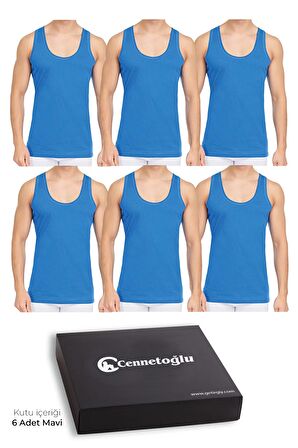 CENNETOĞLU 6 Adet %100 Pamuk Erkek Penye Atlet EKONOMİK PAKET ÖZEL KUTUSUNDA 
