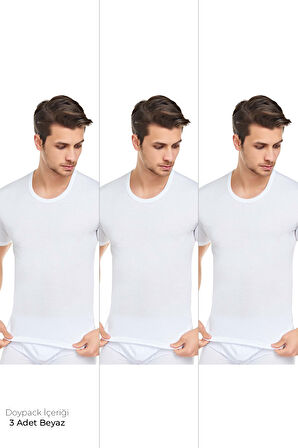 Erkek 3'lü Bisiklet Yaka Fanila Özel Ambalajlı Paketinde