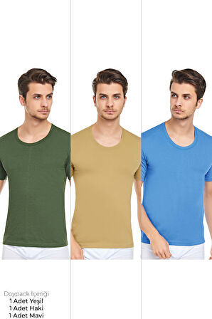 Erkek 3'lü Bisiklet Yaka Fanila Özel Ambalajlı Paketinde