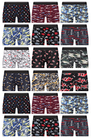 Erkek 3 Adet Rastgele Sürpriz Desenli Boxer - Özel Gizemli Paketinde Sürpriz Boxer