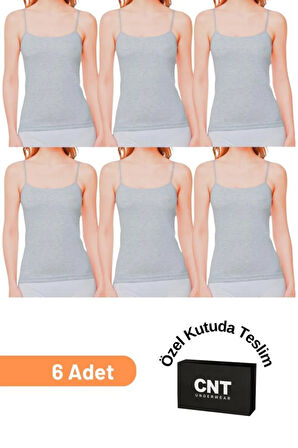 Kadın 6'lı Ribana Kumaş İp Askılı Atlet Özel Kutusunda