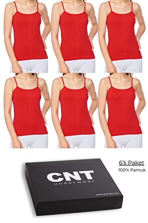 Kadın 6'lı Ribana Kumaş İp Askılı Atlet Özel Kutusunda