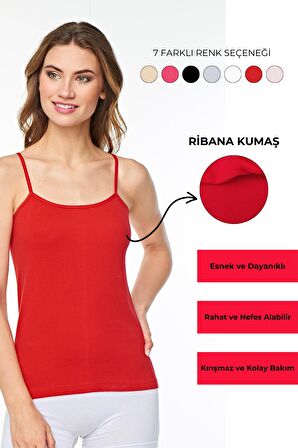 Kadın 6'lı Ribana Kumaş İp Askılı Atlet Özel Kutusunda