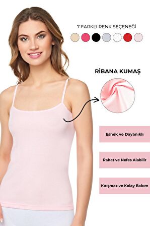 Kadın 6'lı Ribana Kumaş İp Askılı Atlet Özel Kutusunda