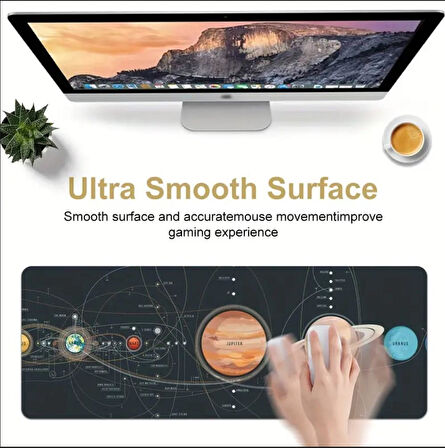 70X30 CM GALAKSİ TEMALI KAYDIRMAZ TABAN SPEED YÜZEY OYUNCU MOUSE PAD GAMİNG