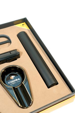 Cohiba 3 Torch Çakmak Küllük Makas Punch Sehpa Tüp Siyah Altılı Puro Seti TR9867