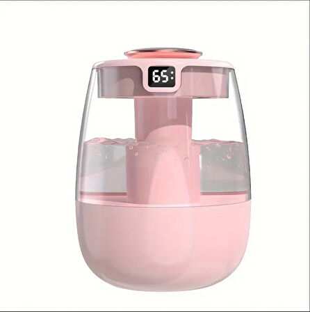 PEMBE BÜYÜK KAPASİTELİ 1.3 LT USB ULTRASONİK OFİS ODA VE ARABA HAVA NEMLENDİRİCİ BUHAR MAKİNESİ AROMA DİFİZÖRÜ ÇİFT PÜSKÜRTME
