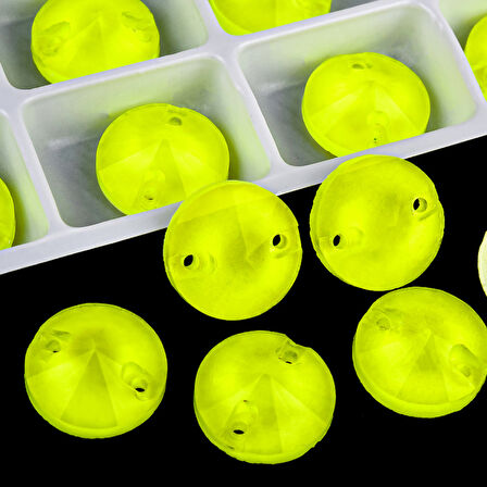 Gymo Premium Delikli Dikme Kristal Taş Round Rivoli 8mm N04 Citrine Neon (84 Ad)