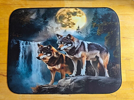 SGE TEKNOLOJİ 55X45 CM İKİ KURT KAYDIRMAZ TABAN SPEED YÜZEY OYUNCU MOUSE PAD GAMİNG PAD