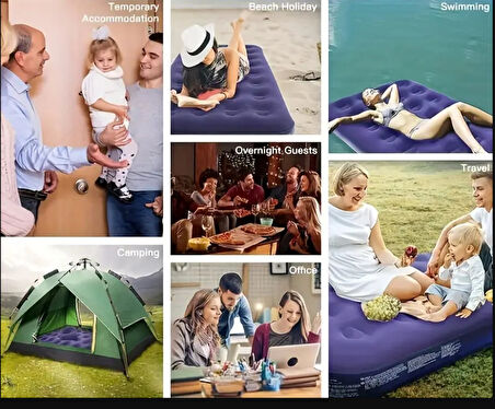 MİGHTY ÇİFT KİŞİLİK 192X152X22 CM KAMP TATİL ŞİŞME YATAK KAMP YATAĞI