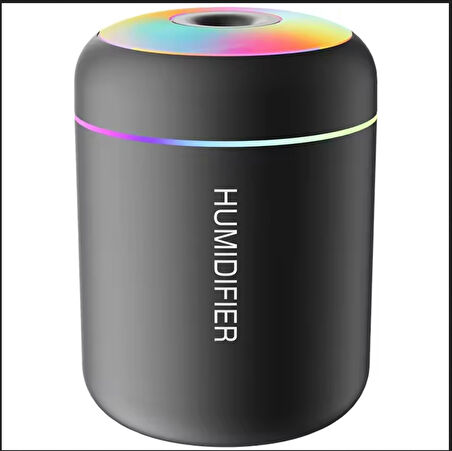 RGB SİYAH 180 ML USB ULTRASONİK OFİS ODA VE ARABA HAVA NEMLENDİRİCİ BUHAR MAKİNESİ AROMA DİFİZÖRÜ