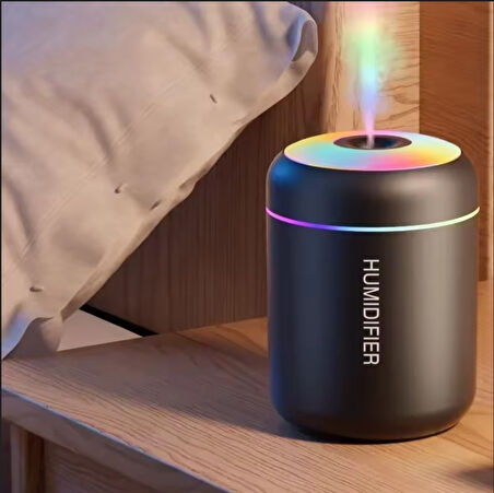 RGB SİYAH 180 ML USB ULTRASONİK OFİS ODA VE ARABA HAVA NEMLENDİRİCİ BUHAR MAKİNESİ AROMA DİFİZÖRÜ