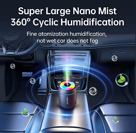 RGB SİYAH 180 ML USB ULTRASONİK OFİS ODA VE ARABA HAVA NEMLENDİRİCİ BUHAR MAKİNESİ AROMA DİFİZÖRÜ