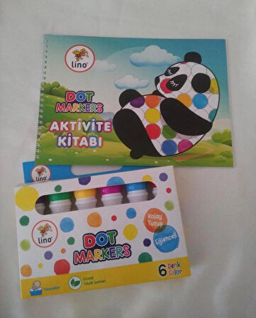 Dot Markers 6’lı Yıkanabilir Kalem ve Boya Kitabı Karışık