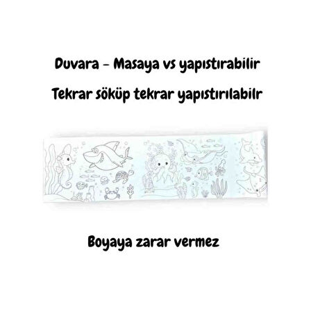 Lino Yapışkanlı Boyama Rulosu Kağıdı 86x20 cm Sea World