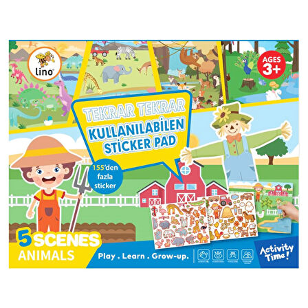 Lino Tekrar Kullanılabilen Sticker Pad Hayvanlar (LS-600) GKO