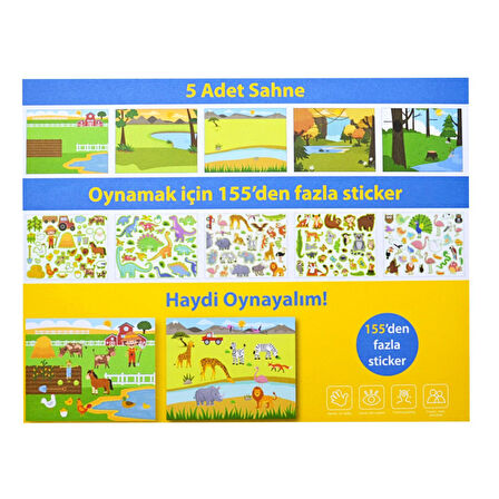 Lino Tekrar Kullanılabilen Sticker Pad Hayvanlar (LS-600) GKO