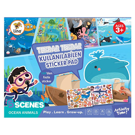 Lino Tekrar Kullanılabilen Sticker Pad Okyanus Canlıları (LS-601)