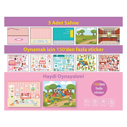 Lino Tekrar Kullanılabilen Sticker Pad Günlük Hayat (LS-602)