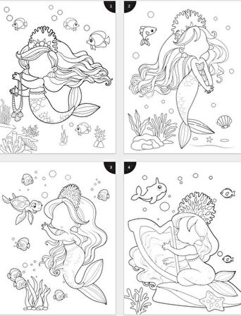 Lino Funny Faces Stickerli Boyama Kitabı - Deniz Kızı