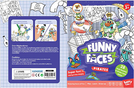 Lino Funny Faces Stickerli Boyama Kitabı - Korsanlar