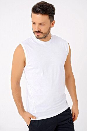 Uhlsport Erkek Beyaz Marvin Kolsuz T-shirt - 3211101-Beyaz