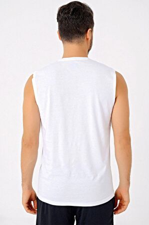 Uhlsport Erkek Beyaz Marvin Kolsuz T-shirt - 3211101-Beyaz