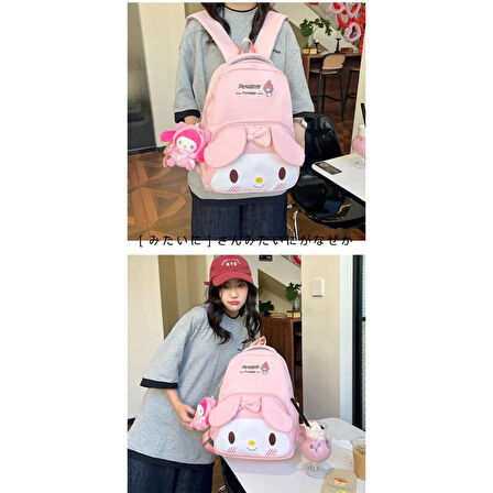 Sanrio Kuromi Cinnamoroll My Melody Hello Kitty Peluş Ayıcıklı Okul Çantası