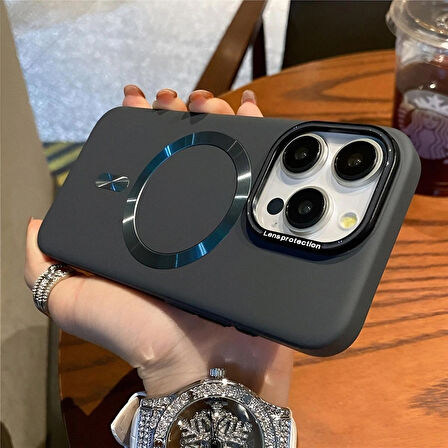 Iphone 15 Plus Uyumlu Lens Koruma Hediyeli Mat MagSafe Özellikli Kılıf