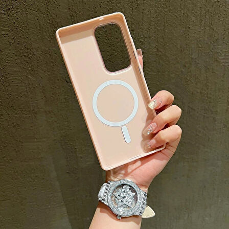 Samsung Galaxy S23 Ultra Uyumlu Simli MagSafe Özellikli Kılıf